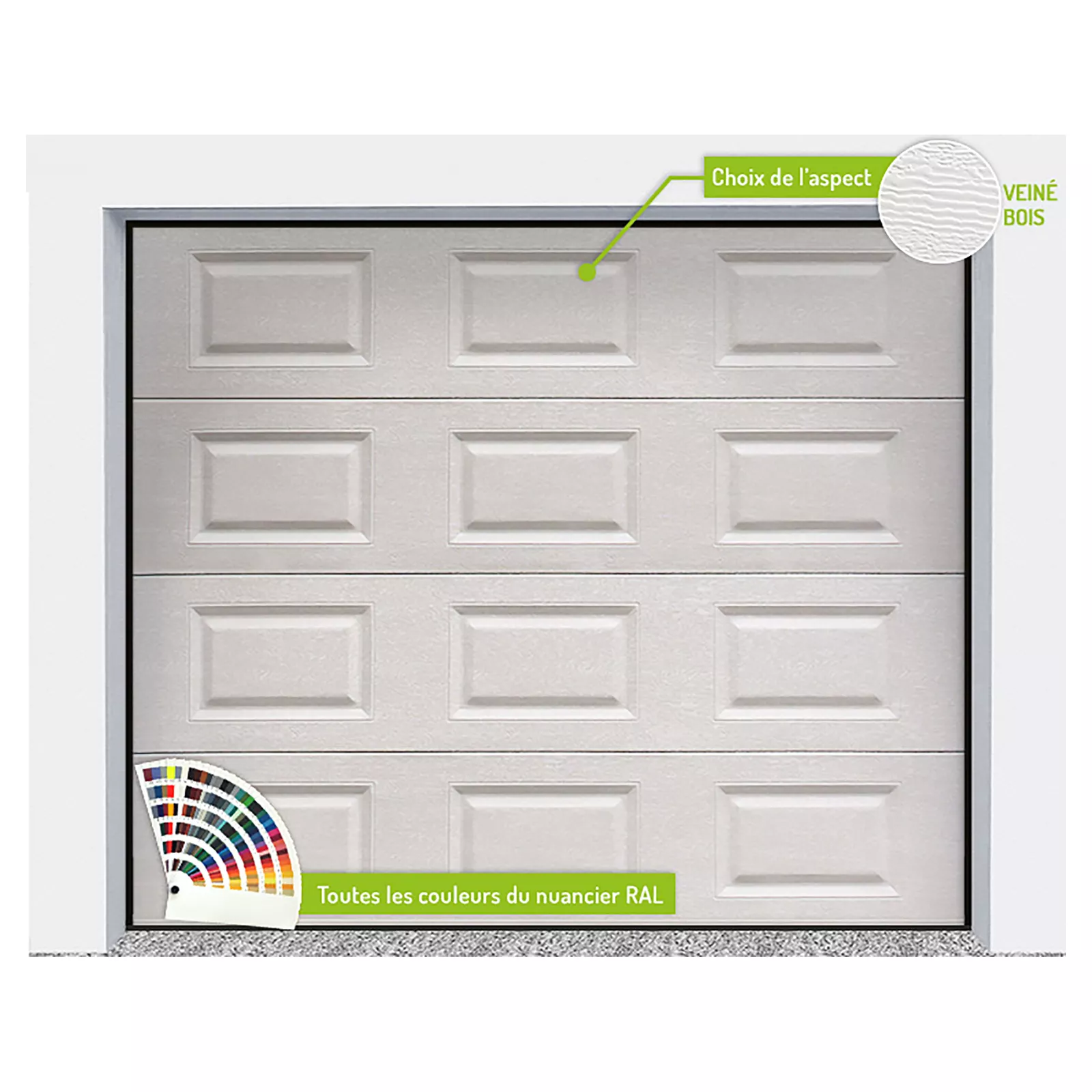 Porte de garage sectionnelle plafond  Bplast34