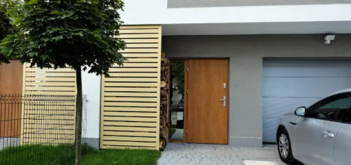 maison porte entree effet bois